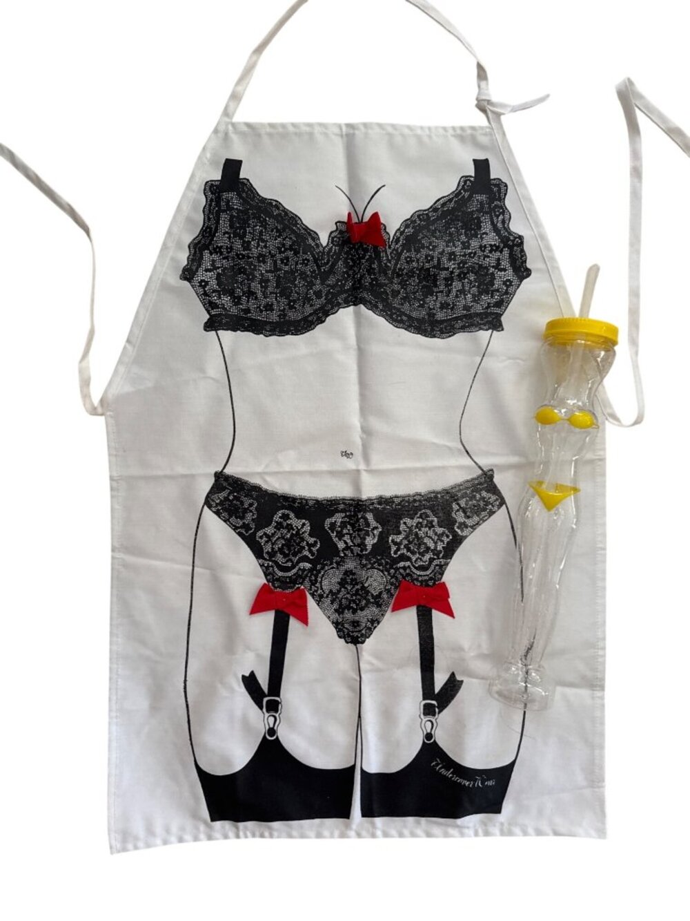 Sexy Lingerie-Style Apron With Novelty Glass Halloween Boating Party